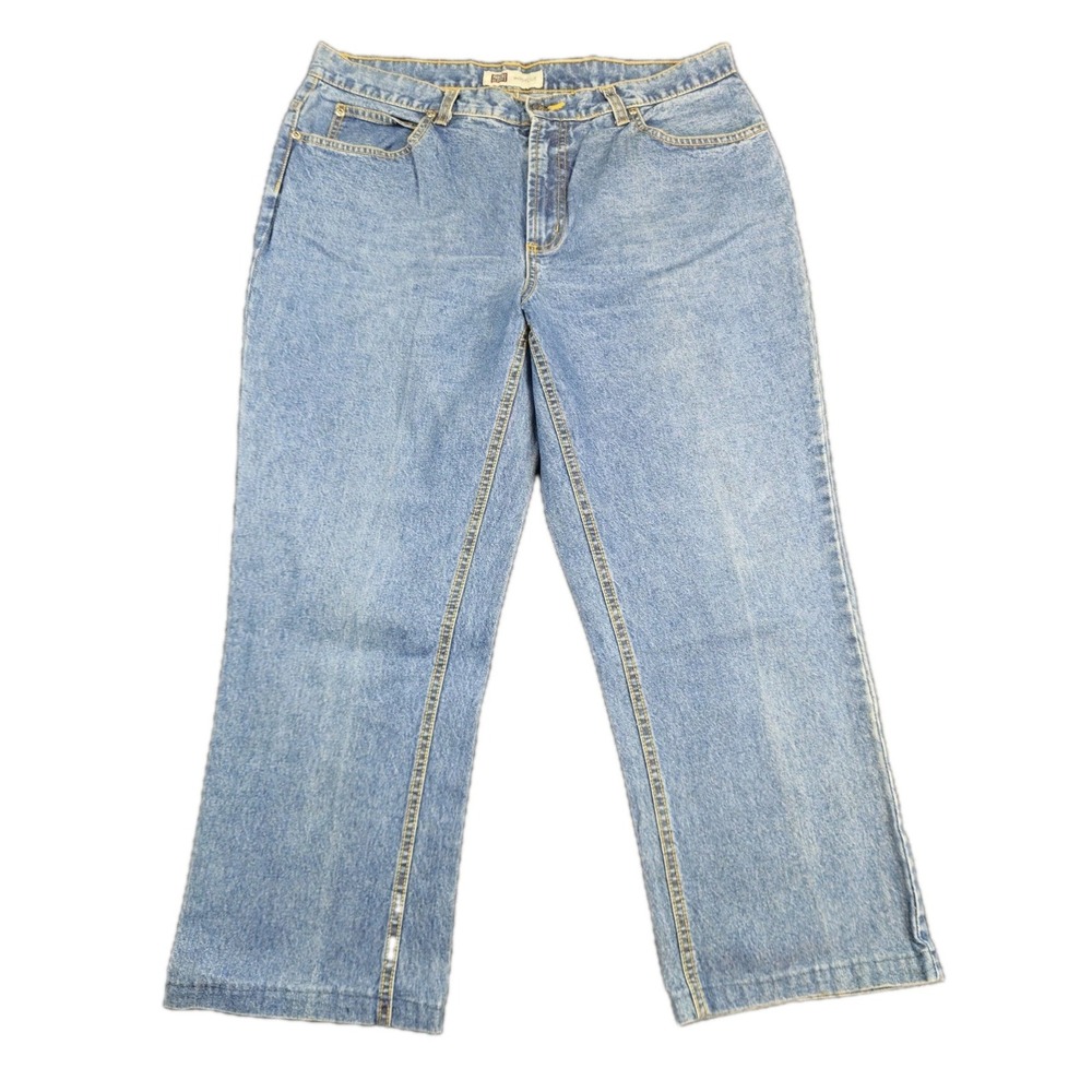 Vintage Faded Glory Jeans Bootcut Womens Size 14 High Rise Baggy Button Zip Y2K